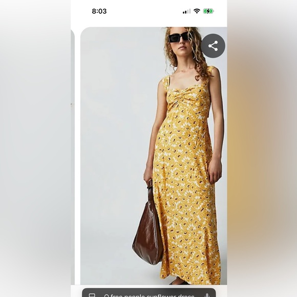 NWT FREE PEOPLE SUNFLOWER CUT OUT BACK MAXI DRESS - Picture 4 of 7